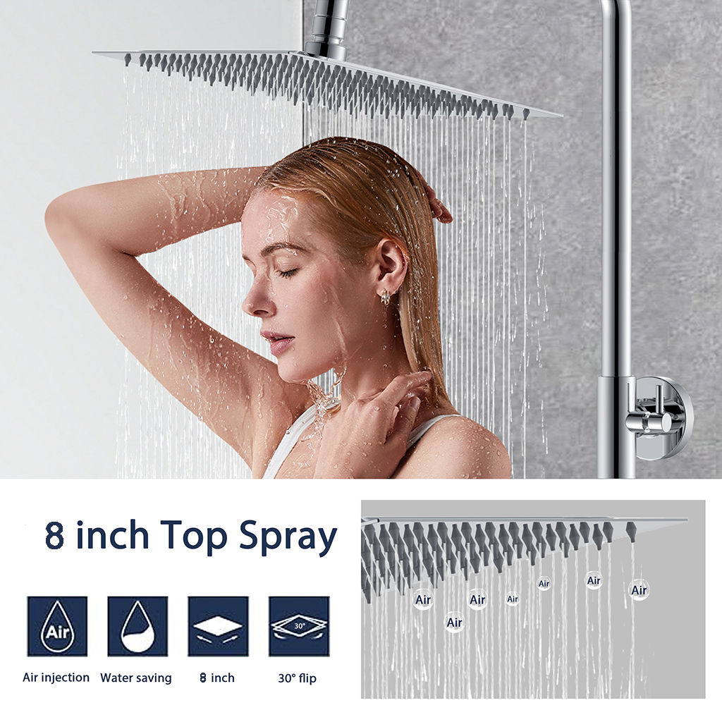 Aica Italy Sistema Doccia Con Miscelatore Termostatico A 38℃ E Soffione Tondo Altezza Regolabile 735-117Cm Cromo-image