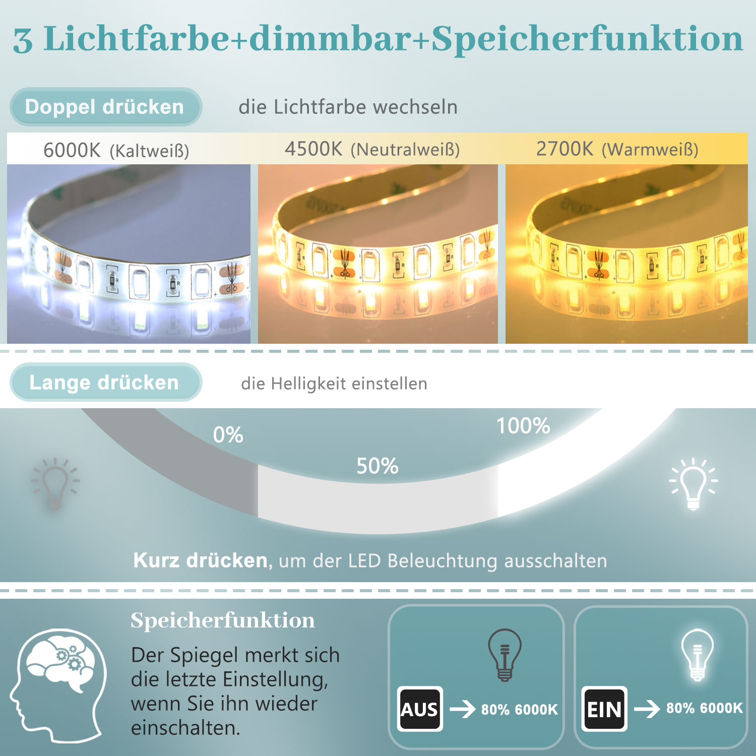 3 Farben Memory Funktion